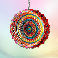 FONMY Wind Spinner Mandala Starry Sky 12 inch 3D Stainless Steel - 6inch / Multicolor