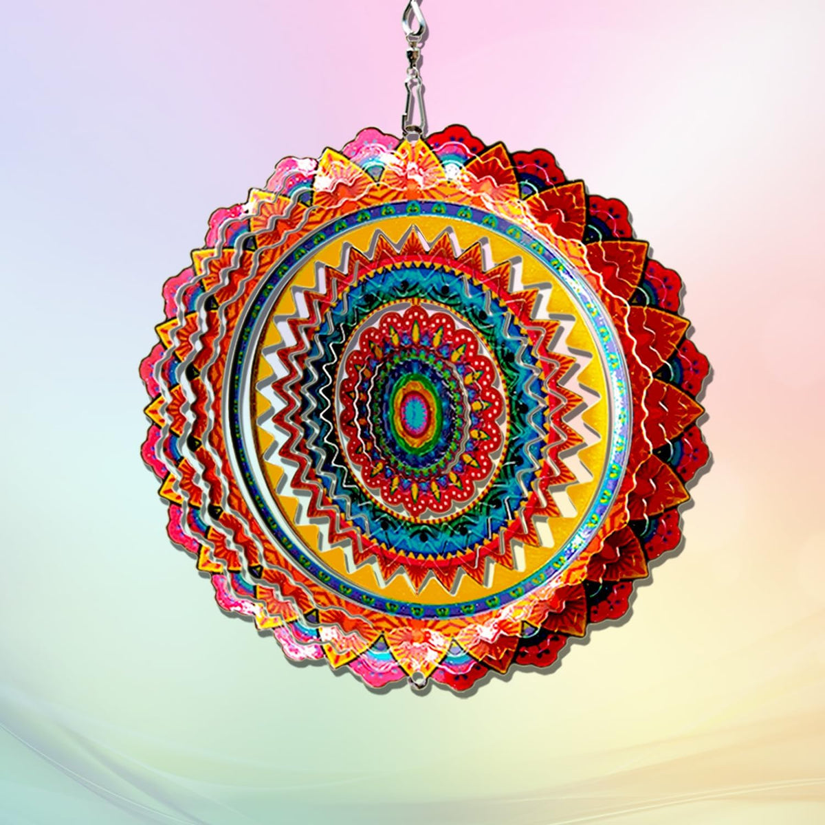FONMY Wind Spinner Mandala Starry Sky 12 inch 3D Stainless Steel - 6inch / Multicolor