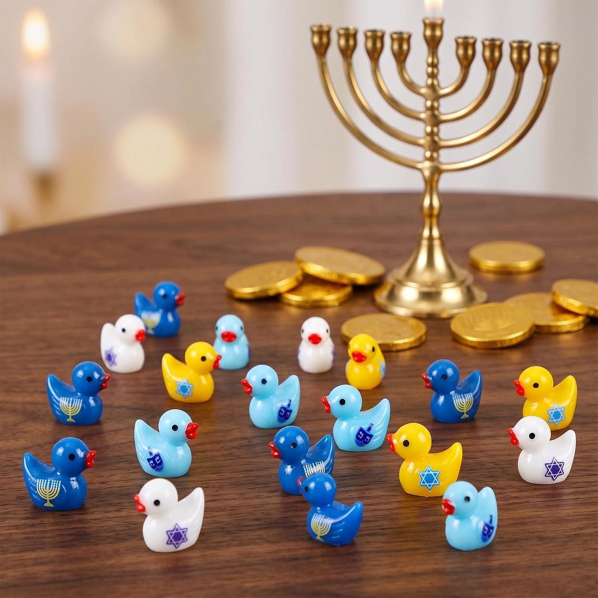 JUNEBRUSHS 50 Pcs Mini Pumpkins Fake Pumpkins Artificial Pumpkins - Hanukkah Mini Resin Duck Style - image 4