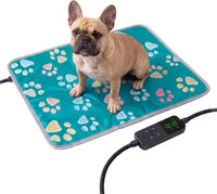 furrybaby Pet Heating Pad for Cats & Dogs, Waterproof Heated Bed - Temp adjustable / 24 X 16in / Green