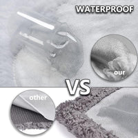 Grey waterproof dog blanket with bone and paw print pattern, 40 by 30 inches - view 2