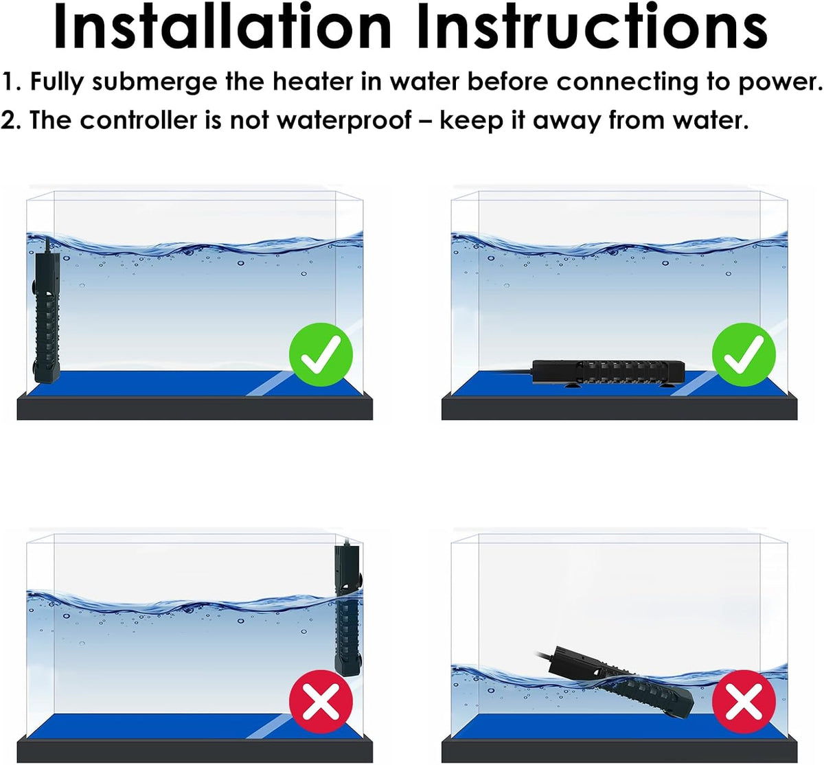 25W Aquarium Heater, Adjustable Small Fish Tank Heater - For 20-40 Gal - image 4