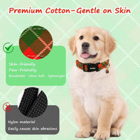 Medium Dog Collars for Male Dogs - Festive Plaid / S - image 4