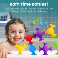BUNMO Bath Toys Suction, Connect, Build, Create - Sensory Textured - 10 Pk - image 2