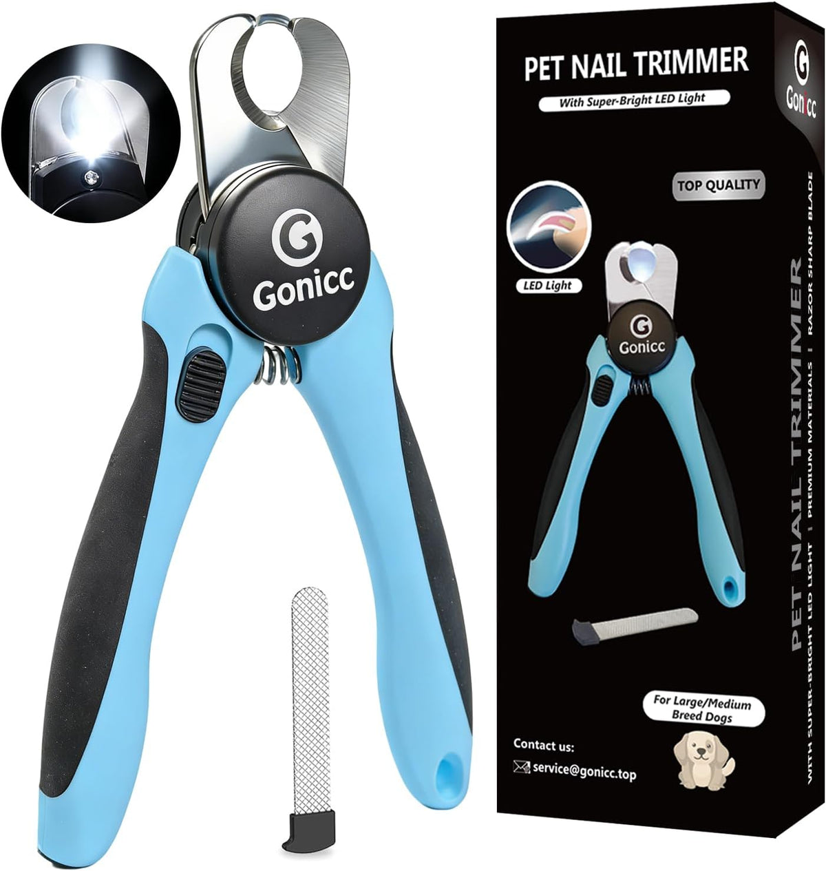 gonicc Professional Dog & Cat - LED Light For Large and Medium Dogs