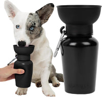 Springland 22oz Classic Portable Dog Water Bottle with Built-in Bowl - Black / 20oz Flip
