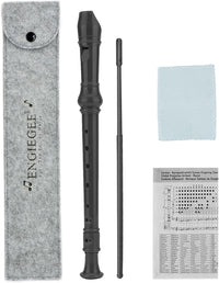 Felt Recorder Case for Soprano, Gray, for Kids – Fun for Kids & Family - Black