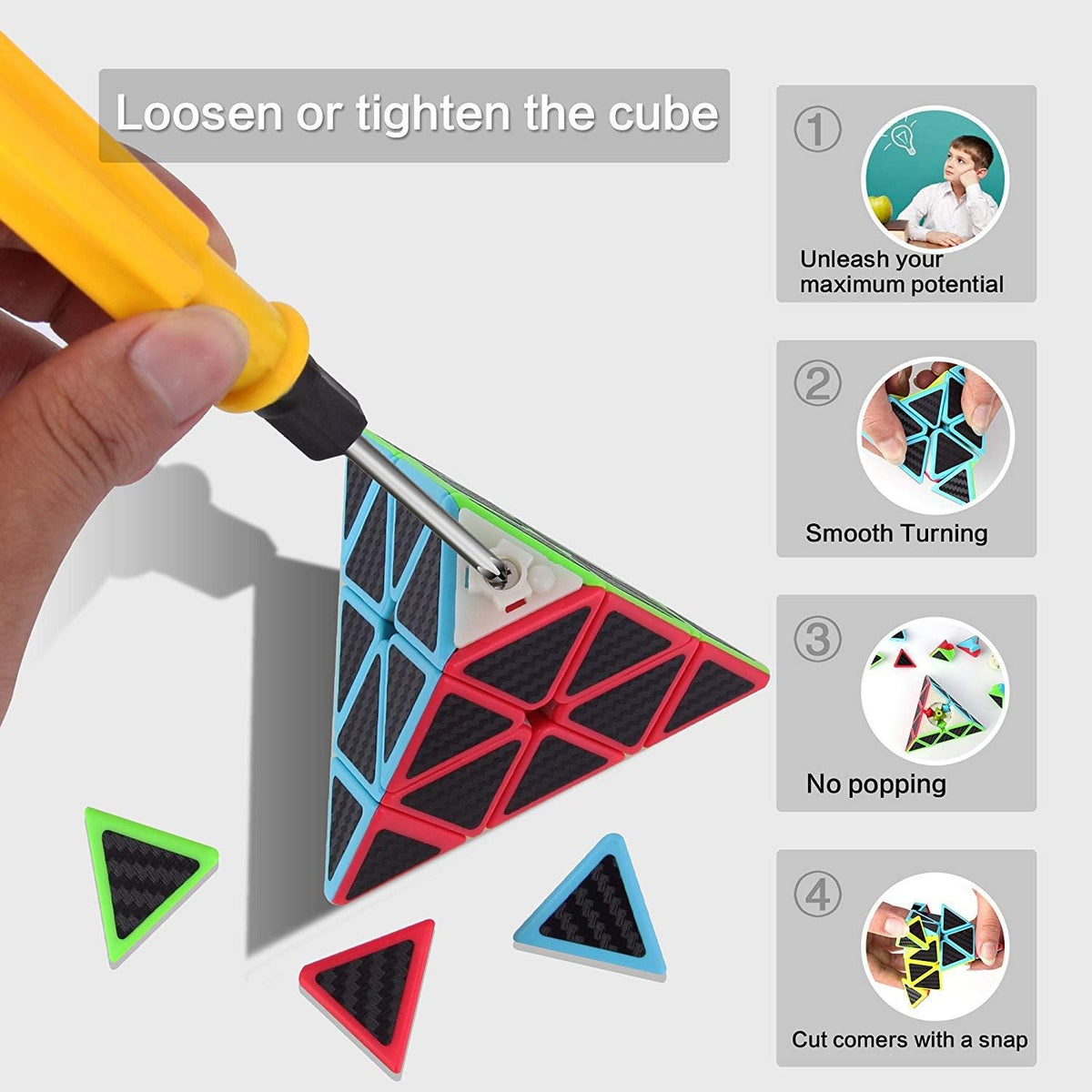 ROXENDA speed cube set with carbon fiber stickers - view 8