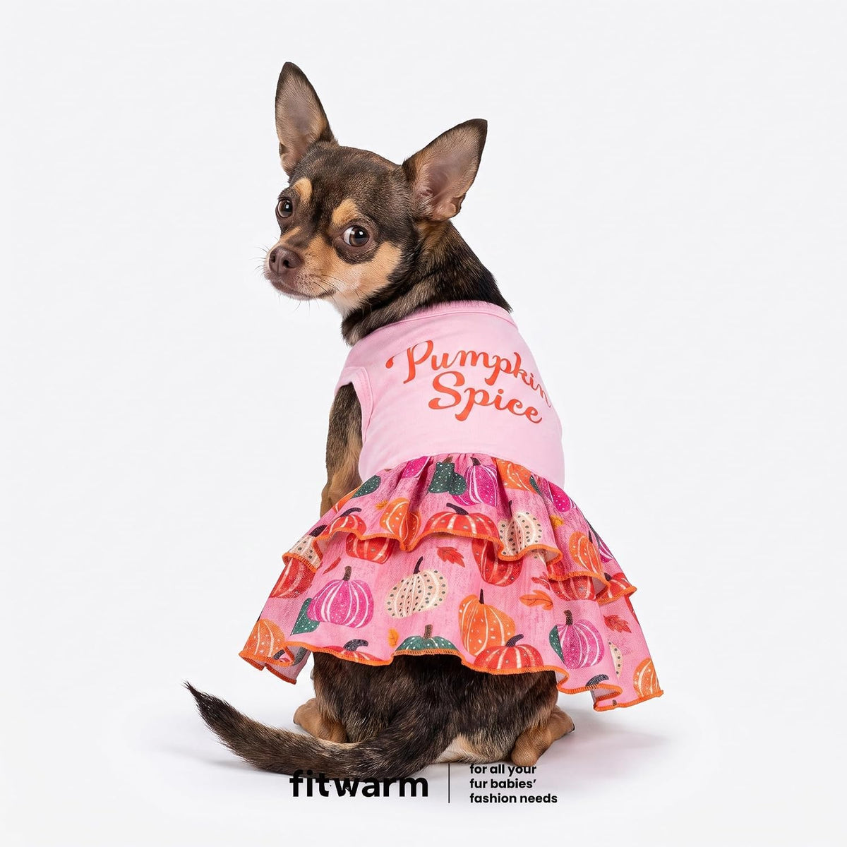 Fitwarm Halloween Pumpkin Dog Dress - Small / Pumpkin Spice - image 2