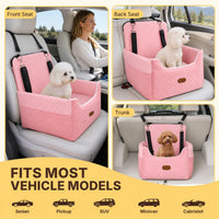 ALL GOOD PET SUPPLIES Dog Car Seat for Small/Medium Dogs Under – Essentials for Dogs - Pink - image 4