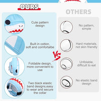 KOOLTAIL Cat Cone Collar, Adjustable Soft Comfortable Cat Recovery Collar to Stop Licking, Foldable Donut Water Resistant Pet Cone for Small Large Cats Kittens After Surgery Shark S