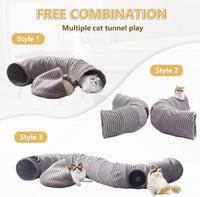 Cat Tunnel Bed for Indoor Cats - Light Grey / L:33.5" x 33.5" x 10" - image 3