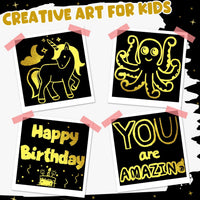 ZMLM 165 Rainbow Scratch Paper Art Mini Notes - Gold - image 3