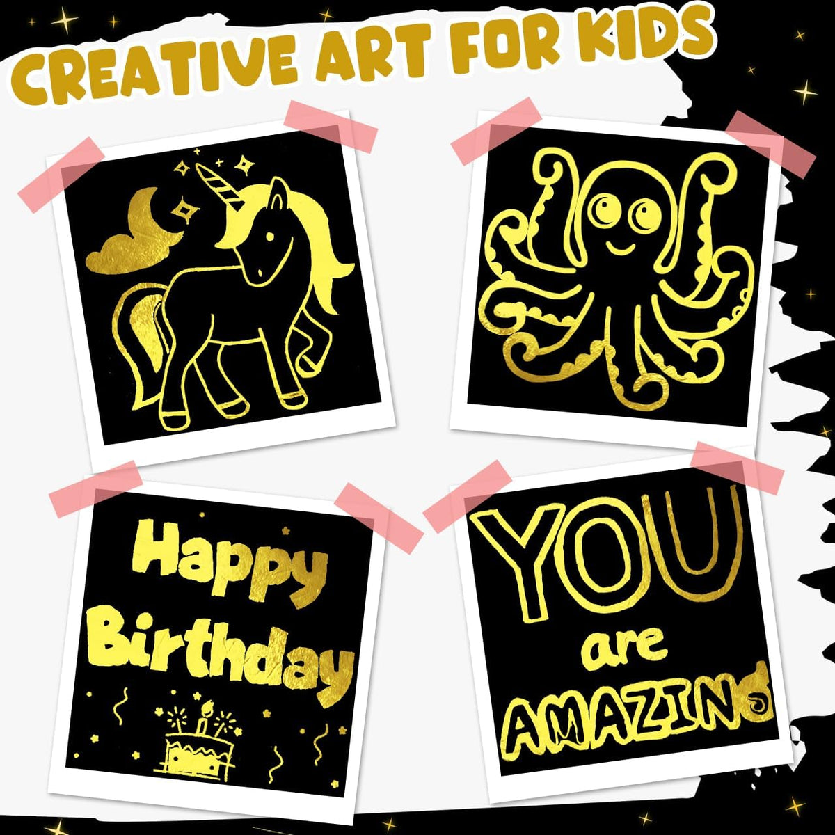 ZMLM 165 Rainbow Scratch Paper Art Mini Notes - Gold - image 3