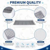 FHTONGE Extra Large Rabbit Litter Box Training Tray with Large Steel - 22x18x3"(58x46x9cm) / Only 0.4" PP Grids - image 3