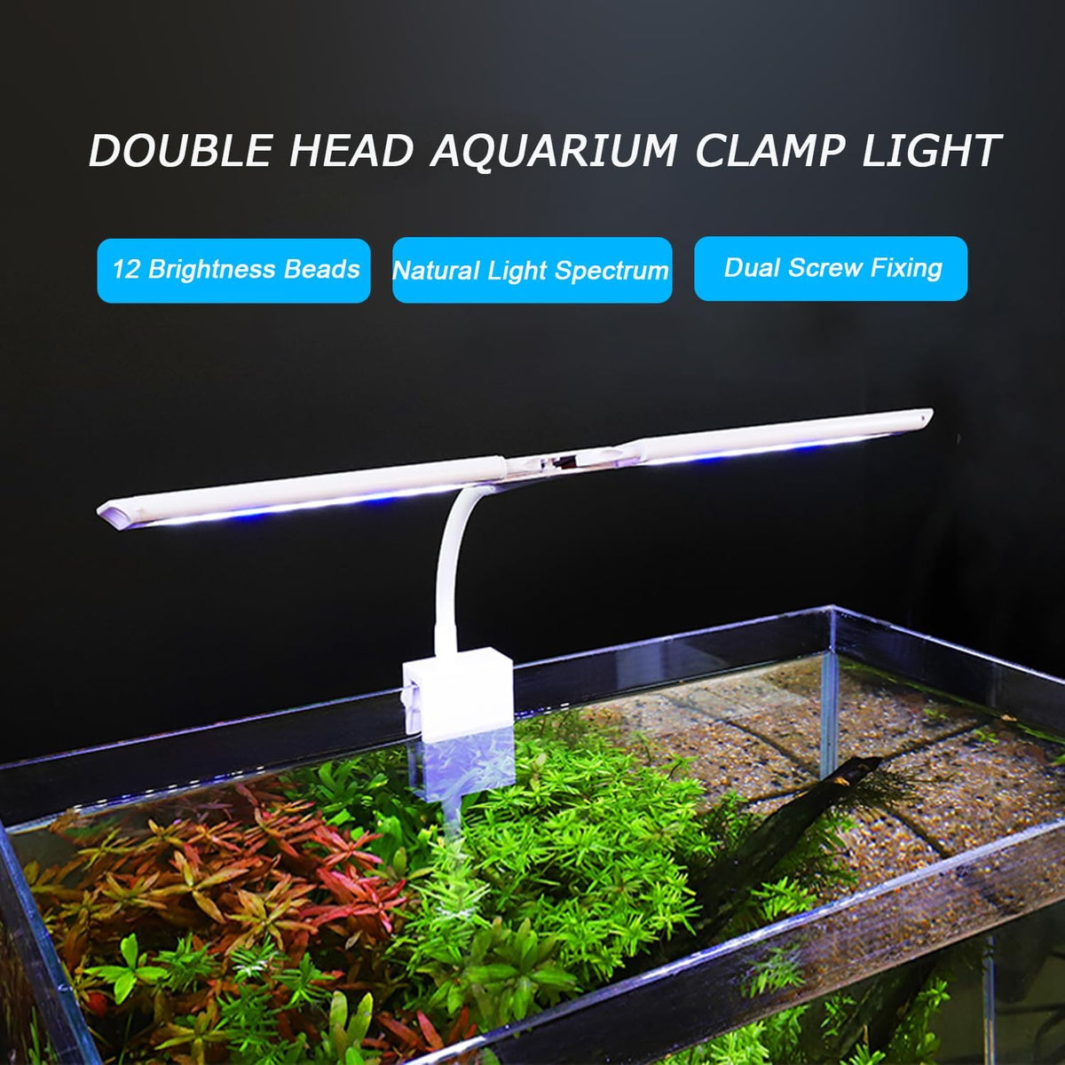 LED Aquarium Light Full Spectrum Clip Fish Tank Light Plants Light - 13.2W For 20-50 Gal Fish Tank - image 3