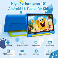 Jeazans 10 inch kids tablet with Android 16, HD screen and parental controls - view 7