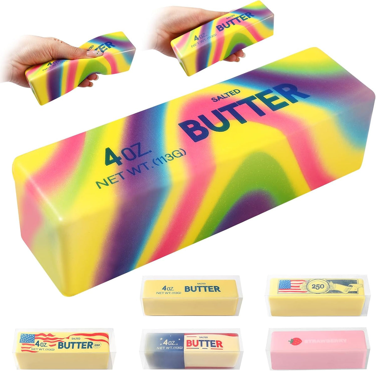 Big Butter Squishy, Giant Squishies Butter 14 OZ - Colorful Butter Stick 1 Pack