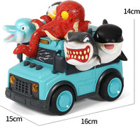 DINOBROS School Bus Toy with Light and Sound - Sea Animal School Bus - image 3