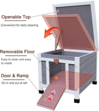 Cat House for Outdoor Cats - Grey(with Mat) - image 3