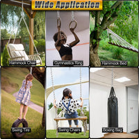 2 Pack Hanging Swing Chain with 4 Carabiners 25in, Swing Chairs - Silver / 25in×1pcs - image 3