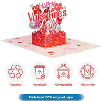 Happy Valentines Day Pop Up Card - Frndly 5" x 7"