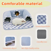 Guinea Pig Hideout Tunnel with Warm Bed for Small Pet 3 Cave Small - blue - image 4
