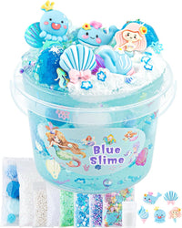 Astronaut Galaxy Slime for Kids, Big Slime Bucket with Clay - Blue Slime
