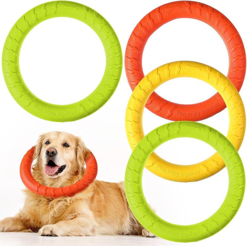 4 Pack 7.48 Inch Dog Ring Toy for Large Medium Dog Training - Colorful / 7.48 Inch