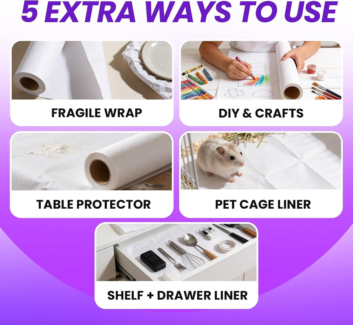 Bird Cage Liners, 120 Unscented Newsprint Sheets - 22" x 164 ft Roll - image 4