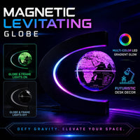 Magnetic Levitation Floating Rotating World Globe with LED Light - Black Color-Changing - image 4