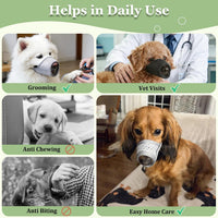 Dog Muzzle, Puppy Soft Mesh Muzzles for Grooming Biting Chewing – Essentials for Dogs - Grey / XL-(Snout 9½”-10¼”) - image 2