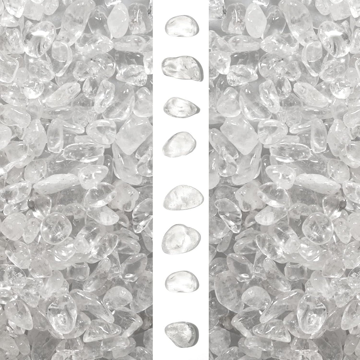 gemshan 2lb Rose Quartz Chips Natural Crushed Crystal Chip Bulk - Clear Quartz