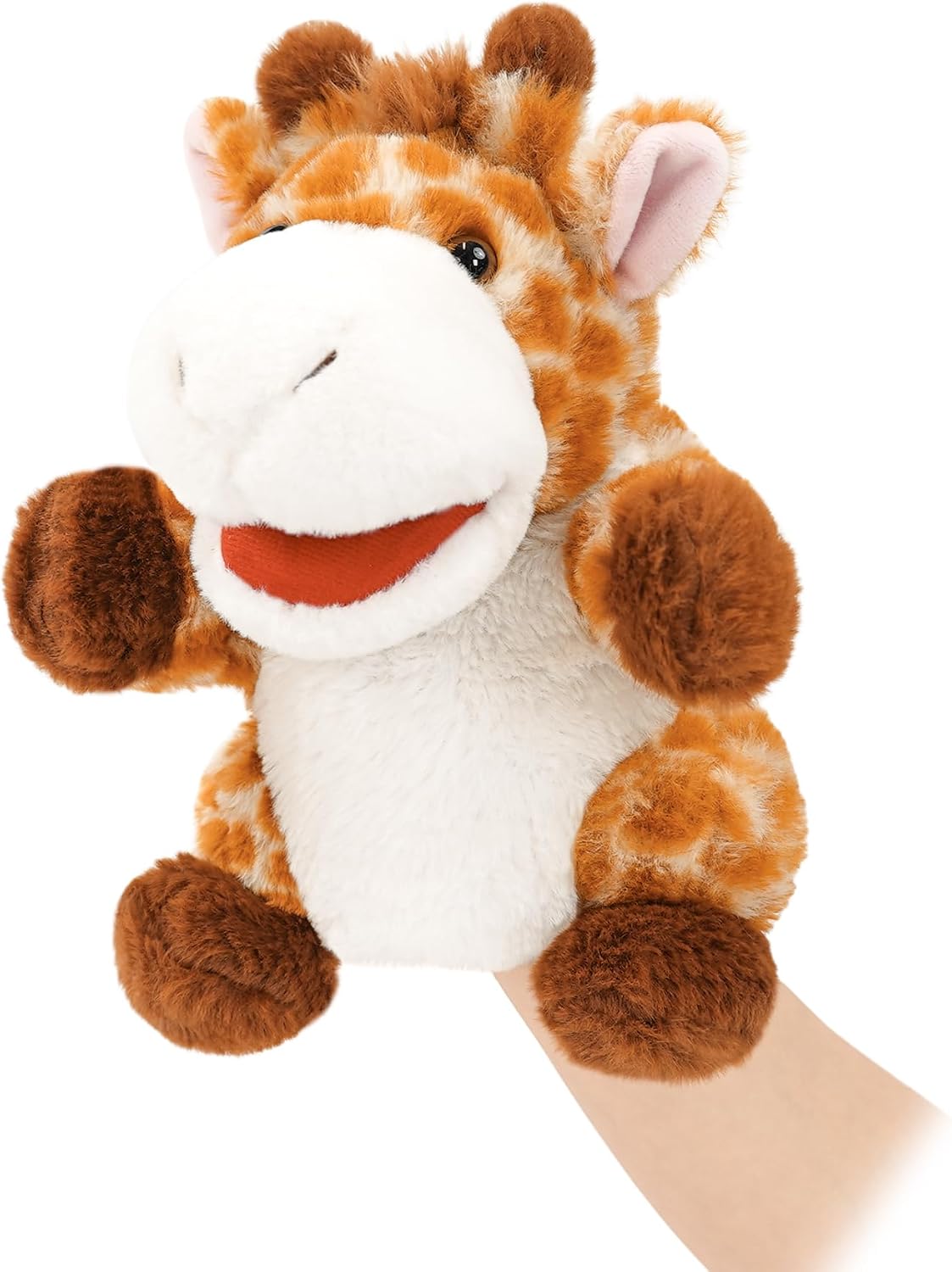 okegztoa 10 inch brown bear hand puppet with movable mouth and arms - view 3