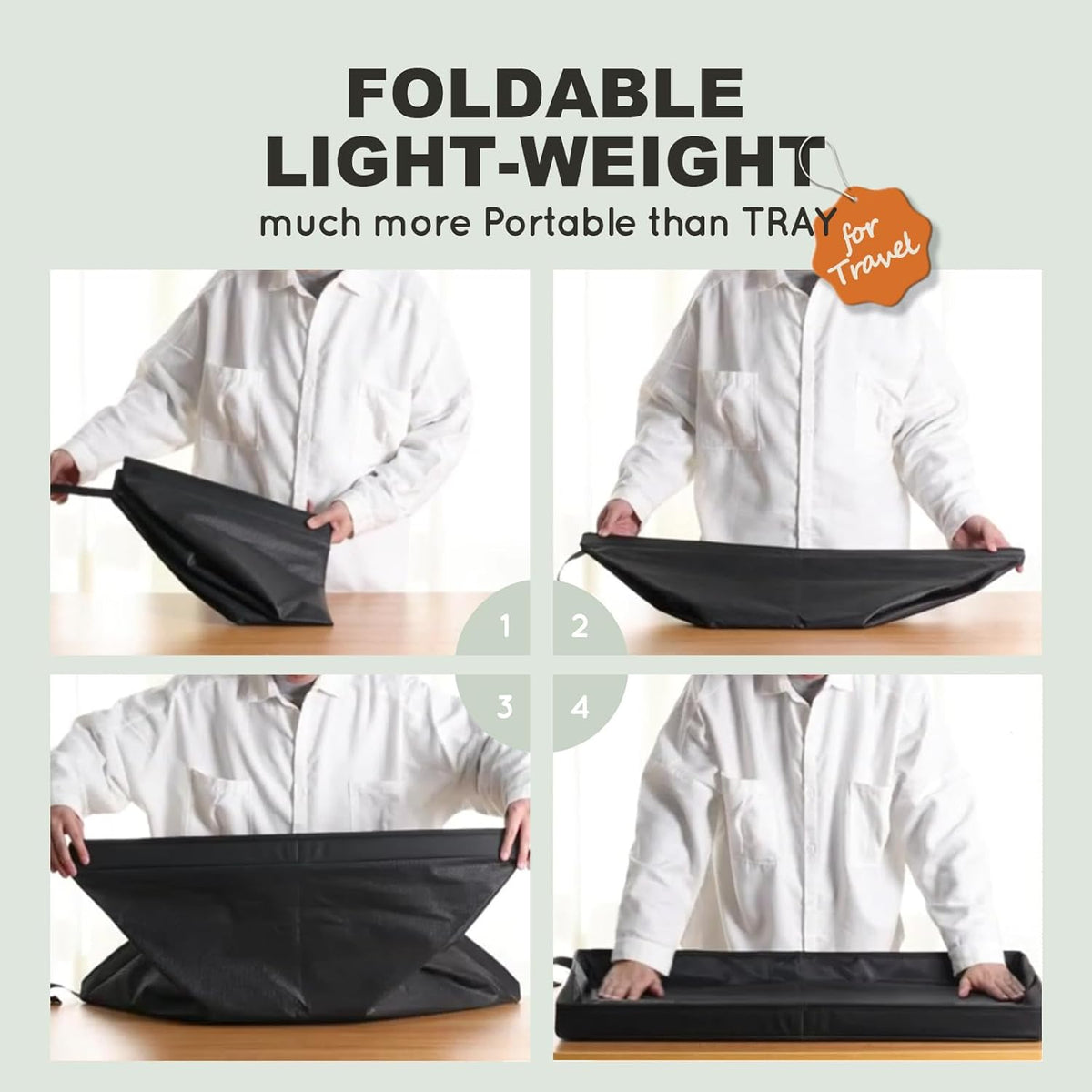 HQ4US 4LEGS Large Portable Dog Pee Pads Foldable Liner Base 33''x23'' - XL 44'' x 34'' for Dog＜ 38" Length - image 2
