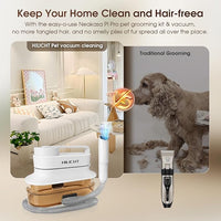 Dog Grooming Kit, Dog Hair Vacuum with Nail Clipper and 4L Dust Cup, 6 Pet Grooming Tools, Silent Pet Vacuum for Cats, Dogs and Other Animals