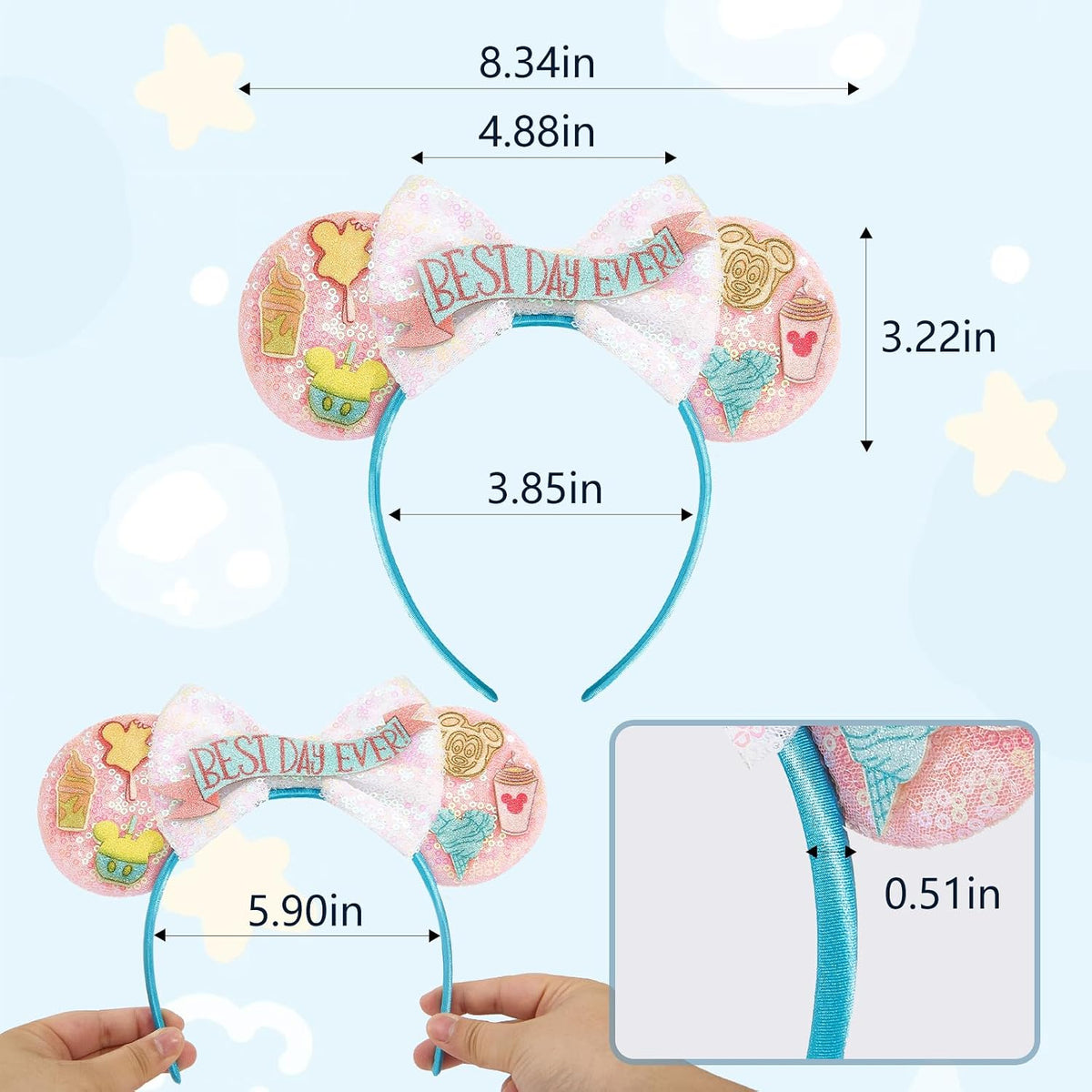 LYLIN Birthday Mouse Ears, Mouse Ears Headband for Women Girls – Fun for Kids & Family - Best Day Ever - image 3