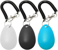 Dog Training Clicker with Wrist Strap Durable Lightweight Easy to Use,Pet Training Clicker for Cats Puppy Birds Horses,Perfect for Behavioral Training 3-Pack (Black,White and Water Lake Blue) (3)
