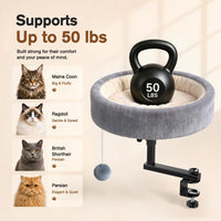 Round metal cat desk bed with 360 degree rotation and adjustable height - view 4