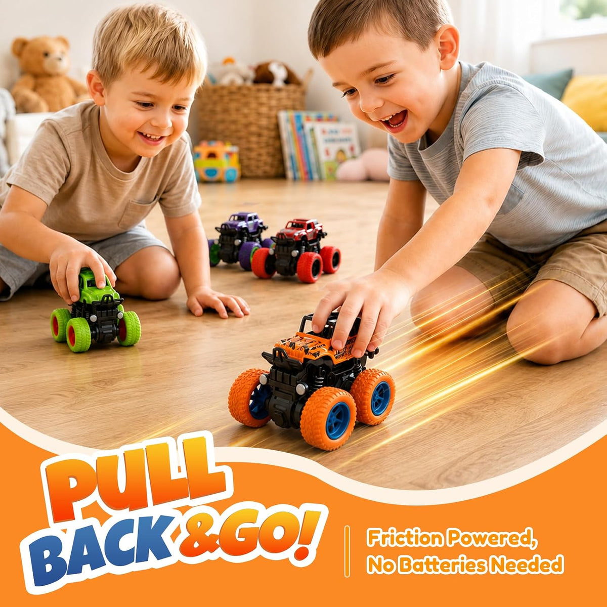 4 Pack Monster Trucks Toys for Boys 2 3 4 5 6 7 Year Old - image 2
