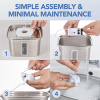 Veken Cat Water Fountain Filters, F1 Series - 8 Filters+8 Sponges (4 month supply) - image 3