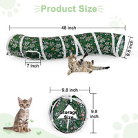 Glittme Cat Tunnel, Cat Tunnels for Indoor Cats - Green Flowers - image 3