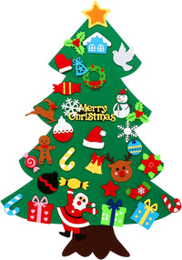CASA CLAUSI Felt Christmas Tree for Kids DIY Decorations 2.6ft 22 Pcs – Fun for Kids & Family - 3*2 ft - image 4