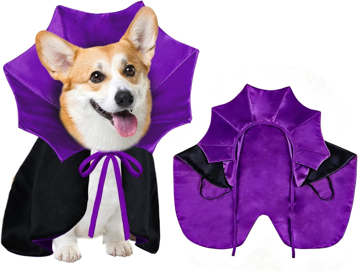 Cat Halloween Costumes Dog Halloween Vampire Costume Funny Pet - Purple / Medium
