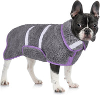 Unicorn Catcher Dog Bathrobe Super Absorbent Quick Drying Robe - Medium / Grey