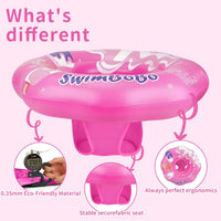 Inflatable Baby Swimming Float with Safety Seat Fun Swimming Pool - Red Ice Cream - image 3
