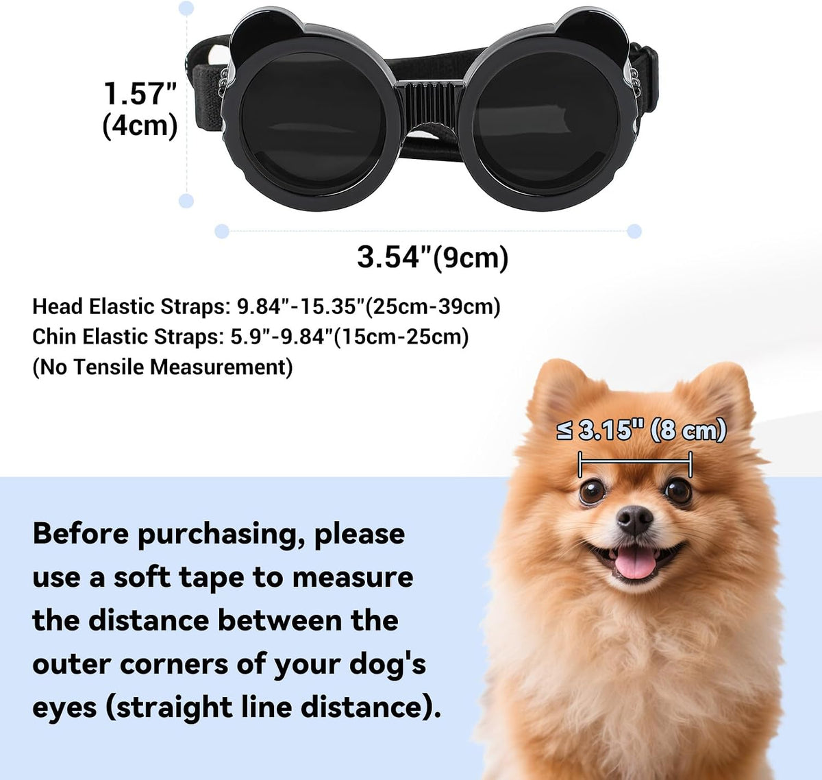 Dog Helmet and Goggles for Small Dogs - X-Small-(Black+Black) - image 4