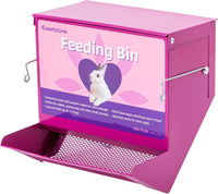 Metal Small Animal Feeder with Lid, Heavy Duty - 7.4 inch / Purple