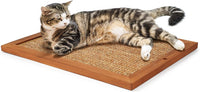 Cat Scratching Post - BXL, Natural Wooden Sisal Cat Wall Scratcher, Floor or Wall Mounted Vertical - Single