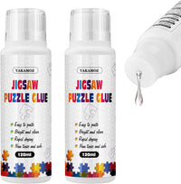 YAKAMOZ Jigsaw Puzzle Glue Clear with Sponge Head & Silicone Brush - 240ml